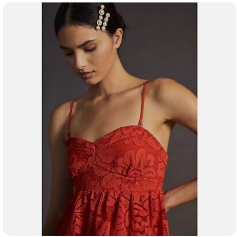 NWT Maeve Red Mini Dress Anthropologie - Picture 3 of 14